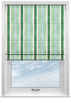 Bluebellgray Seaside Stripe, Seaglass - Roman Blind